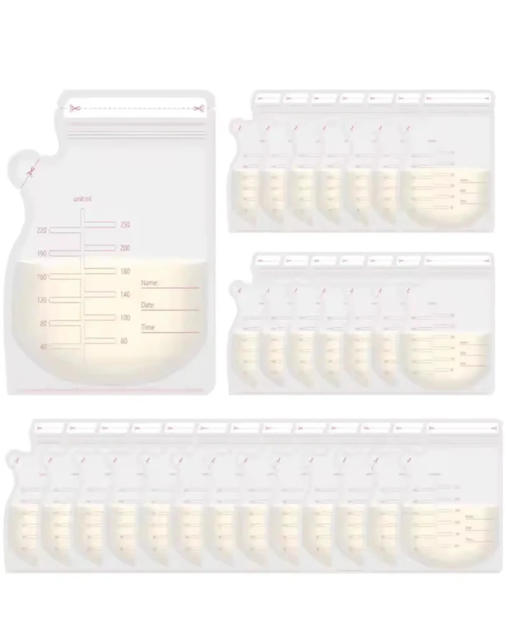 BPA free milk bags 250ml